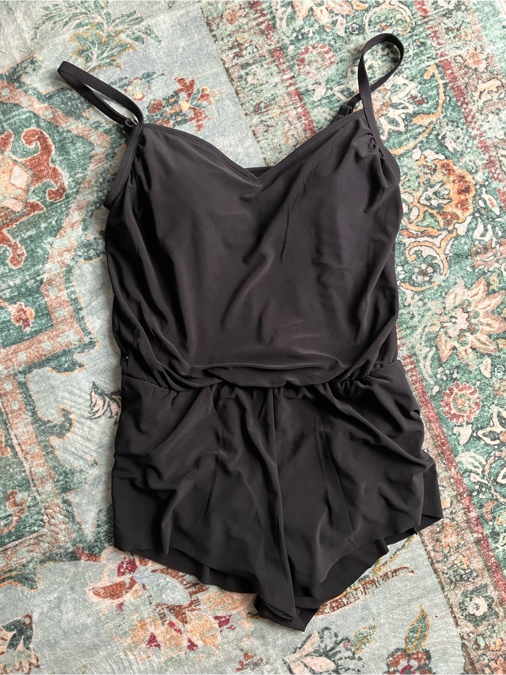 Black Womens Romper Tankini Swimsuit